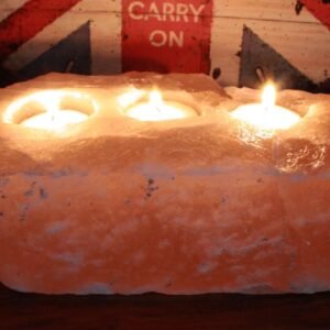 Natural Salt Candle Holder - 3 holes