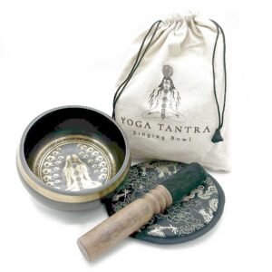 Hand Beaten & Engraved Singing Bowl Gift Set -14cm - Yogi