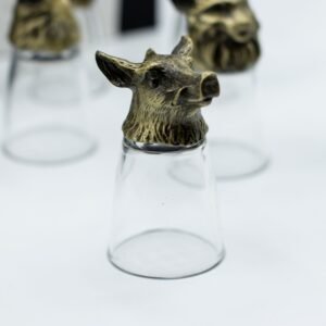 Gift Set of 12 Bottom Up Shot Glasses (25ml) - Forest & Mystical Creatures - Antique Bronze