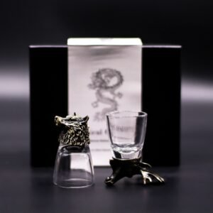 Gift Set of 6 Shot Glasses (50ml) - Wild Forest Creatures - Antique Bronze