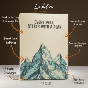 Lokta Inspiration Notebook – Every Peak – Large (21x15cm) – 45 Leaves – Includes Bookmark