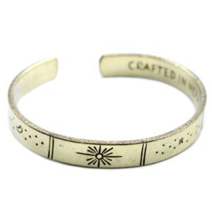 Inspiration Bracelet - Brass Sunrise, Galaxy, Stars, Earth