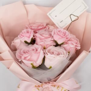 Large Pink Roses Bouquet - Love is Eternal